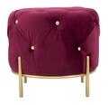 Taburet Diamond Glam, Mauro Ferretti, 45x40 cm, catifea, bordo/auriu