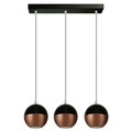 Lustra Midway, Helam, 60 x 100 cm, 3 x E27, 60W, negru/cupru