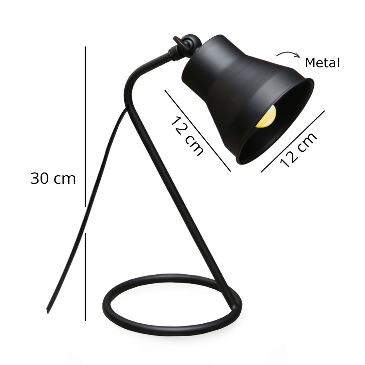 Lampa de masa, Insignio, 780SGN2630, Metal, Negru