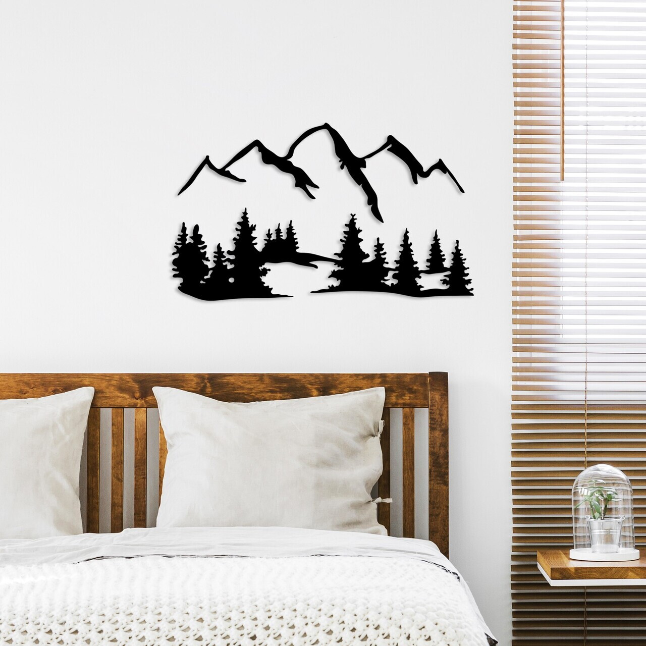 Decoratiune de perete, Nature And Mountain, Dimensiune: 66 x 23 cm (1 bucată), Negru — imaginea 2