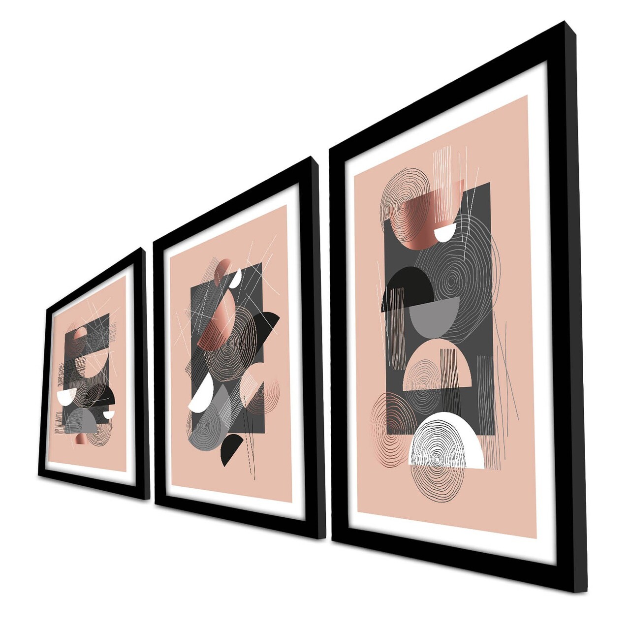 Set 3 tablouri decorative, 3p3752softct-015, Lemn, Multicolor - view 3