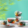 Farfurioara pentru ceasca Paradise Birds, Ambition, 15.5 cm, portelan, multicolor