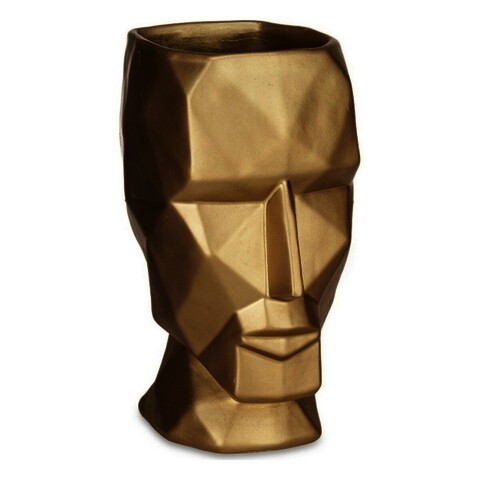 Vaza Face 3D, Gift Decor, 16 x 12 x 24.5 cm, polirasina, auriu