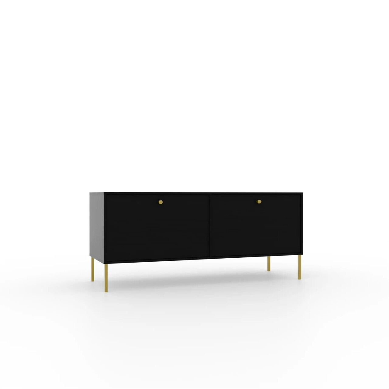 Comoda TV ADRK, Tili 2D, 120.6x40.8x50 cm, PAL laminat, negru — imaginea 2
