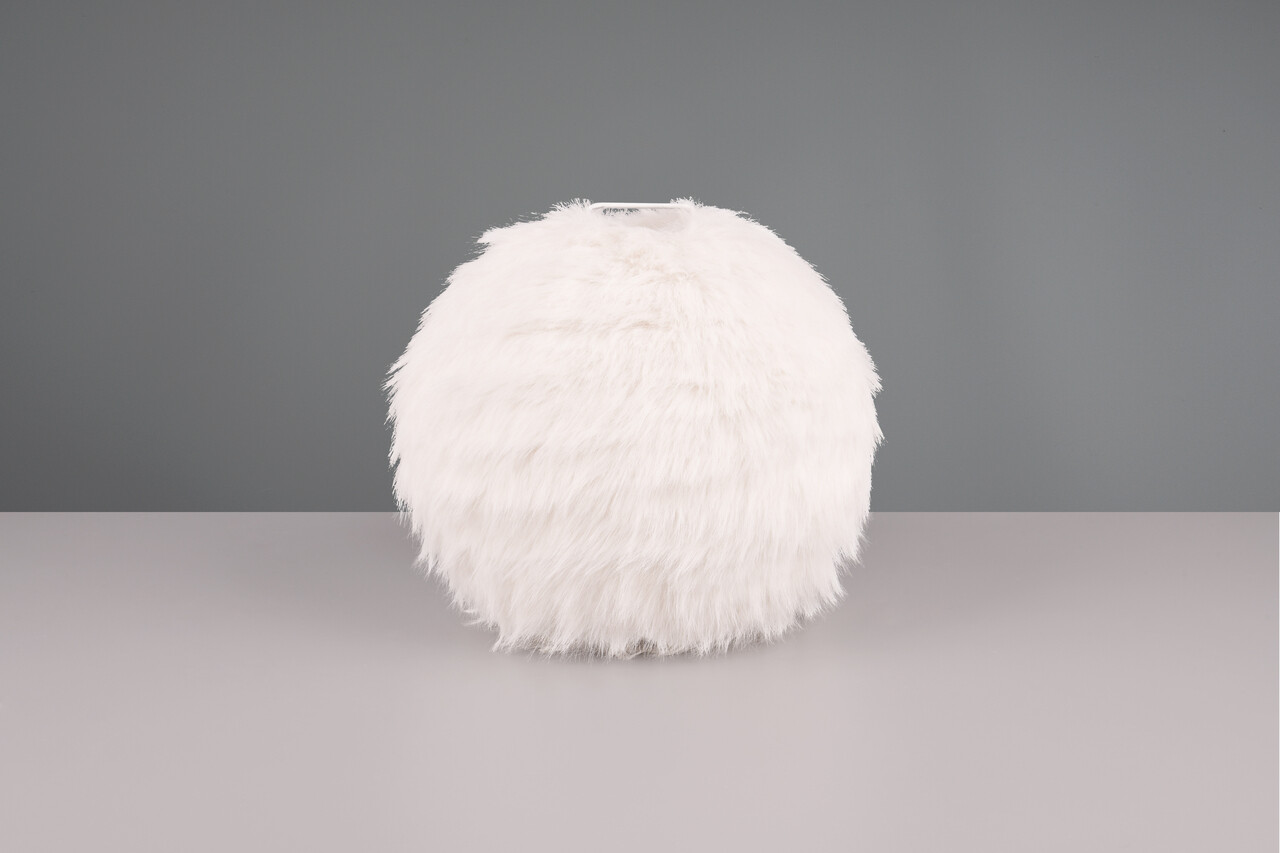 Lampa de masa Furry, RL, 30x24 cm, 10W, 1x E14, plus sintetic, alb