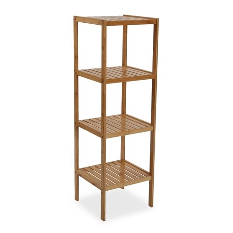 Organizator baie cu 4 rafturi Barron, Versa, 34 x 33 x 110 cm, bambus