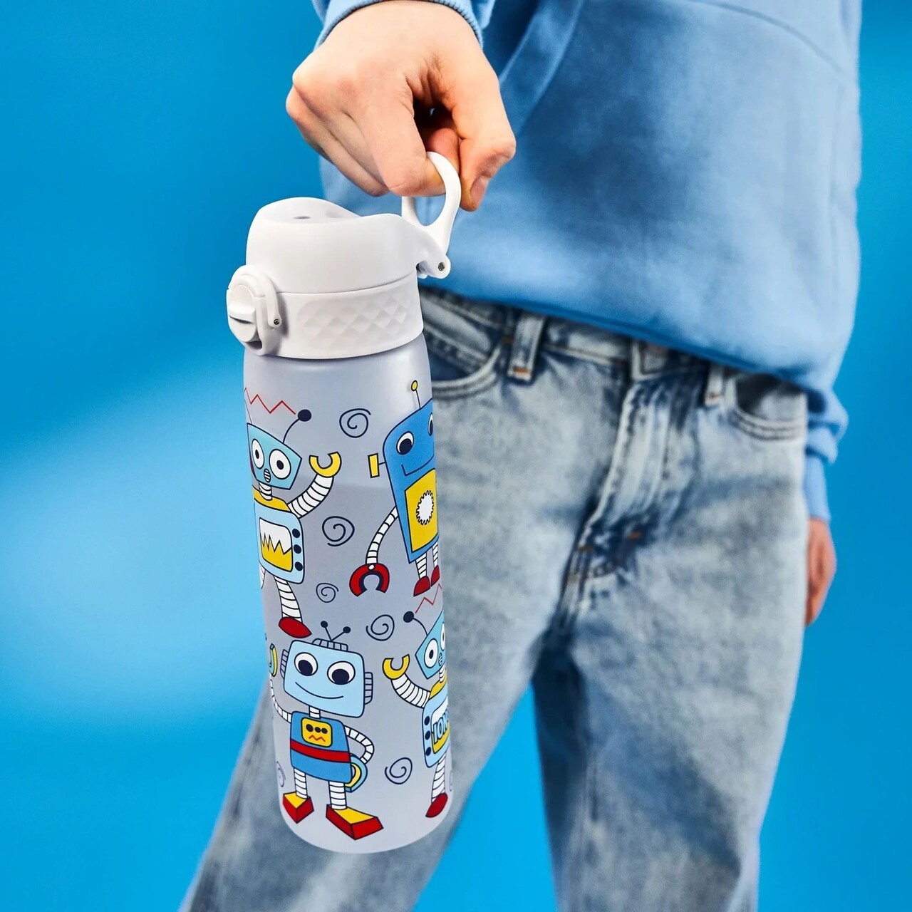 Sticla apa pentru copii Slim, recyclon, 500ml, Robots - Ion8 - imagine 6