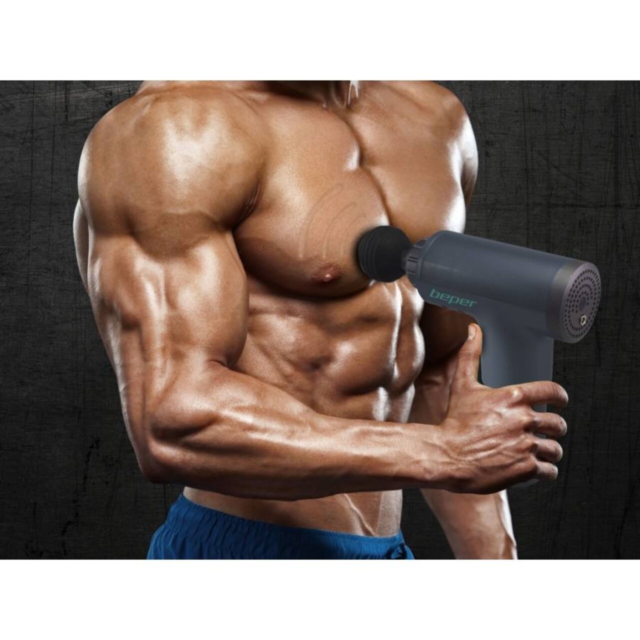 Aparat Masaj Intens Pentru Dureri Musculare P302MAS001, Beper, Cu Percutie, 22.8x22x 6.5 Cm, ABS