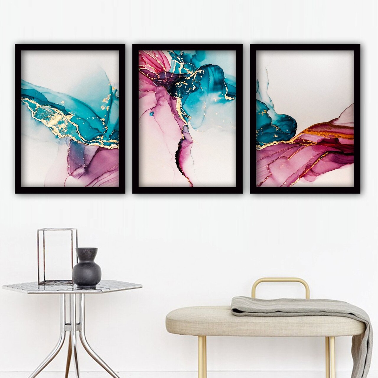 Set 3 tablouri decorative 3SC156 Plastic Multicolor