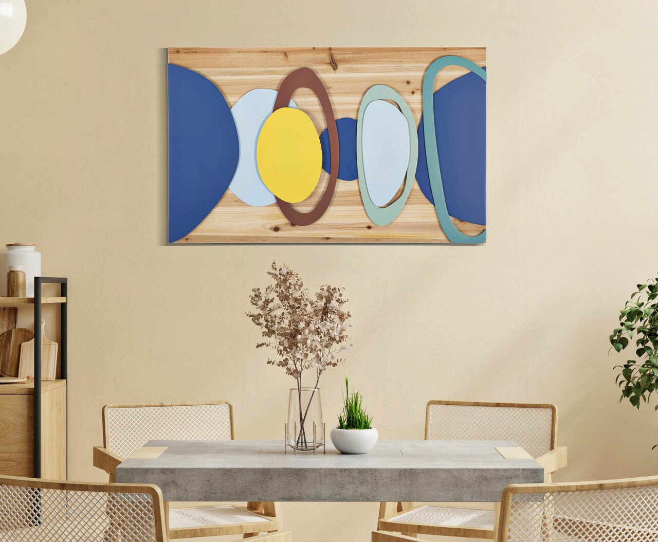 Poze Decoratiune de perete Wood Color, Mauro Ferretti, 80x50 cm, fier/lemn de brad, multicolor mezoni.ro 