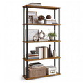 Biblioteca cu 5 niveluri, Vasagle, 60x23.8x139 cm, PAL/otel, maro rustic
