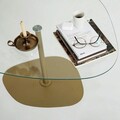 Masuta de cafea, Neostill, Soho, 85x40x67 cm, Sticla temperata, Transparent/Auriu