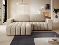 Coltar extensibil stanga 4 locuri ELTAP, Bon-01, Bonett, 250x175x92 cm, lemn/poliester, bej inchis