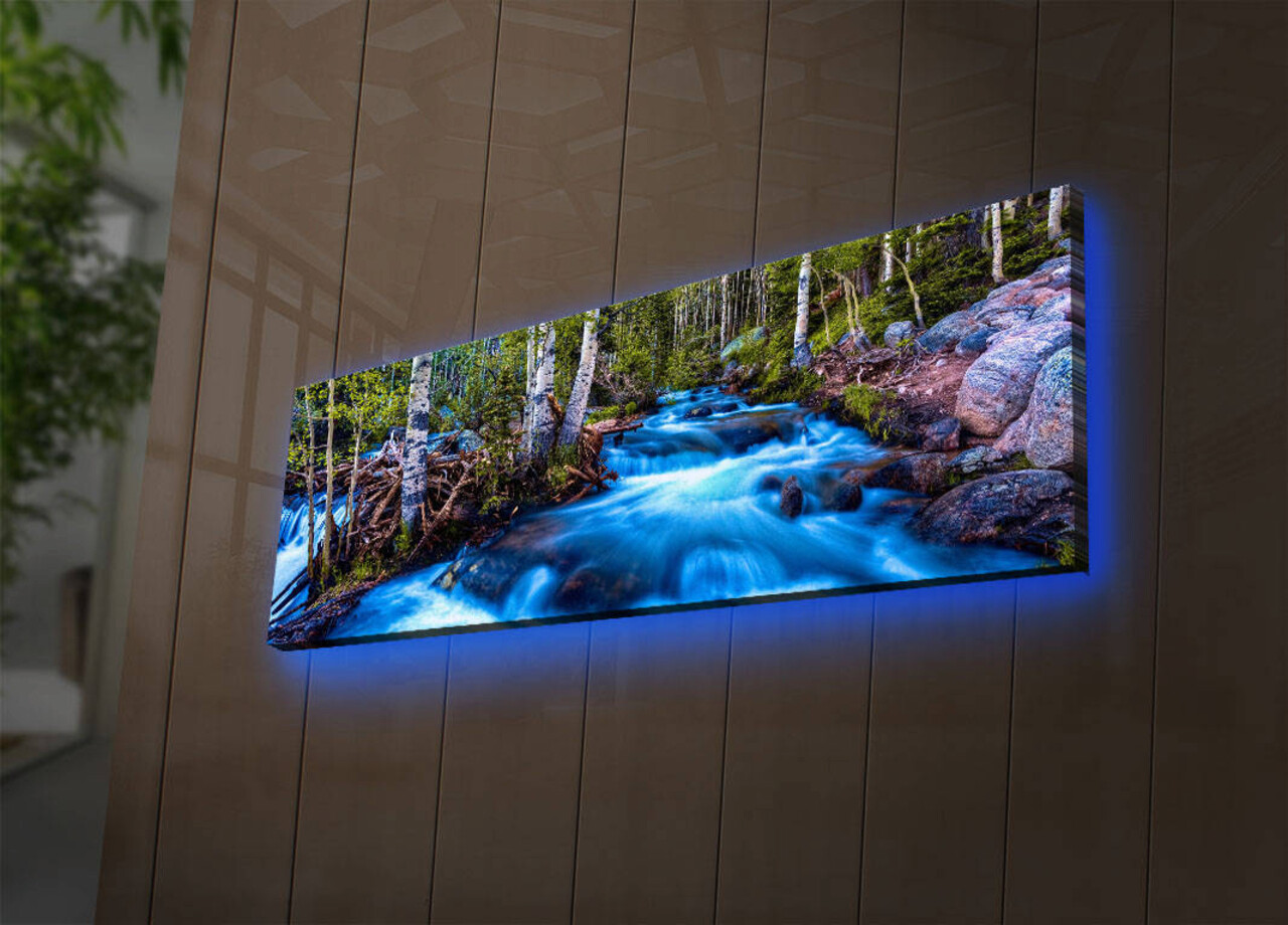 Tablou decorativ cu lumina LED, 3090DACT-38, 30 x 90 cm, Multicolor - view 3