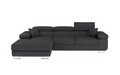 Coltar extensibil stanga 4 locuri ELTAP, Armd-61, Armando, 289x203x85 cm, lemn/poliester, gri inchis