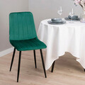 Scaun Golick, Homla, 57x44x88 cm, metal/catifea, verde