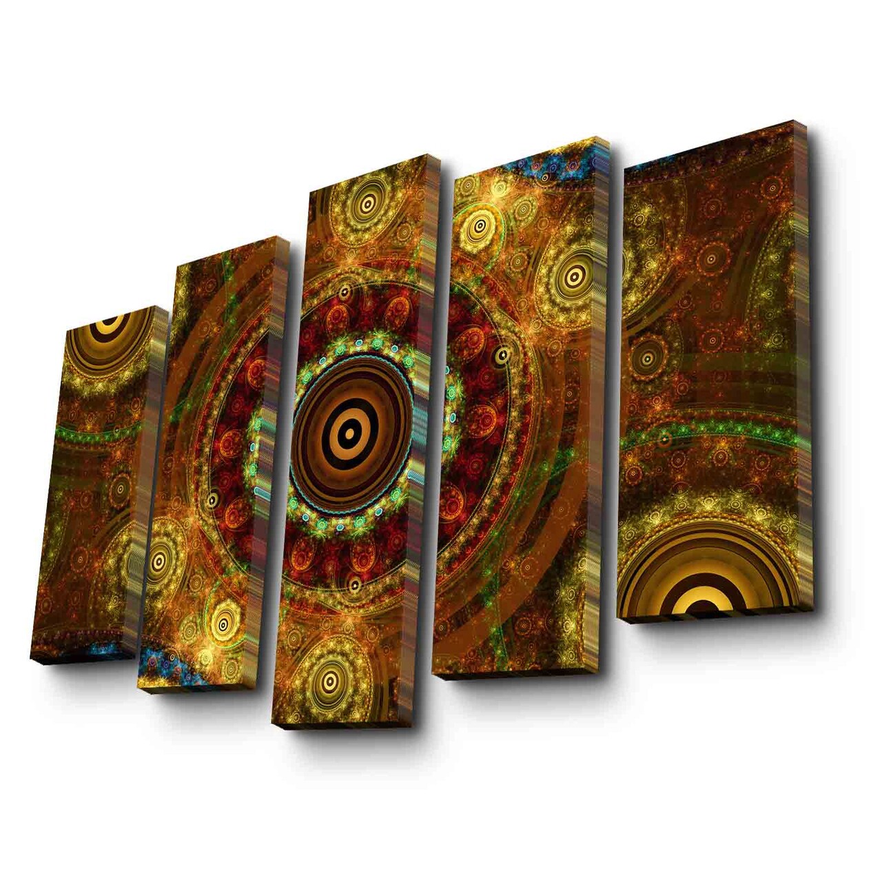 Set 5 tablouri decorative, 5PATK-248, Canvas, 19 x 70 cm, Multicolor