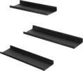 Set 3 rafturi de perete Industrial, Songmics, 40x11x2.5 cm, otel, negru