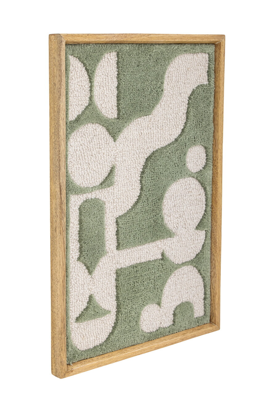 Decoratiune de perete, Bloomingville, Longton, 45x65 cm, lana/lemn de mango, verde - imagine 7
