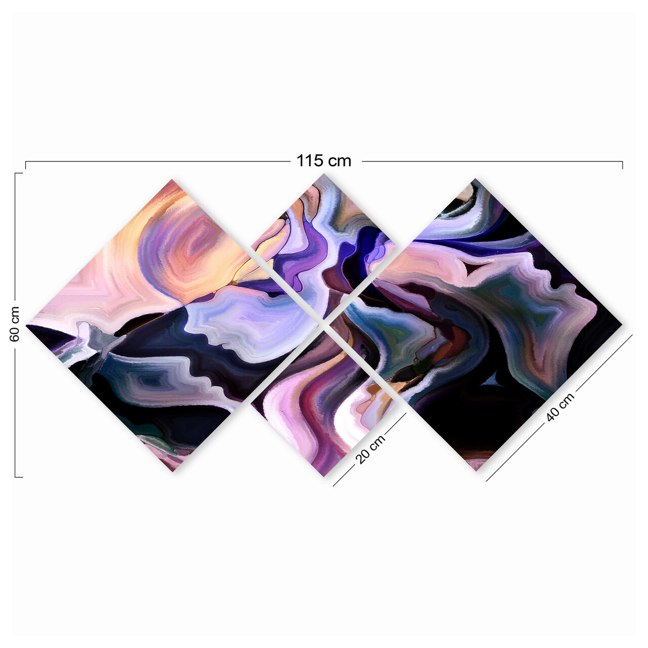 Set 4 tablouri decorative, 4MDF58175339, MDF, Imprimat UV, Multicolor