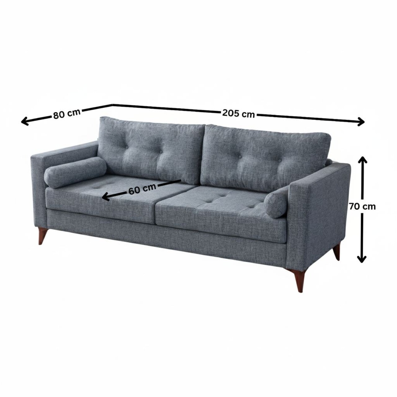 Canapea 3 locuri, Atelier del Sofa, 752EST1106, Lemn de carpen;PAL, Gri - view 6