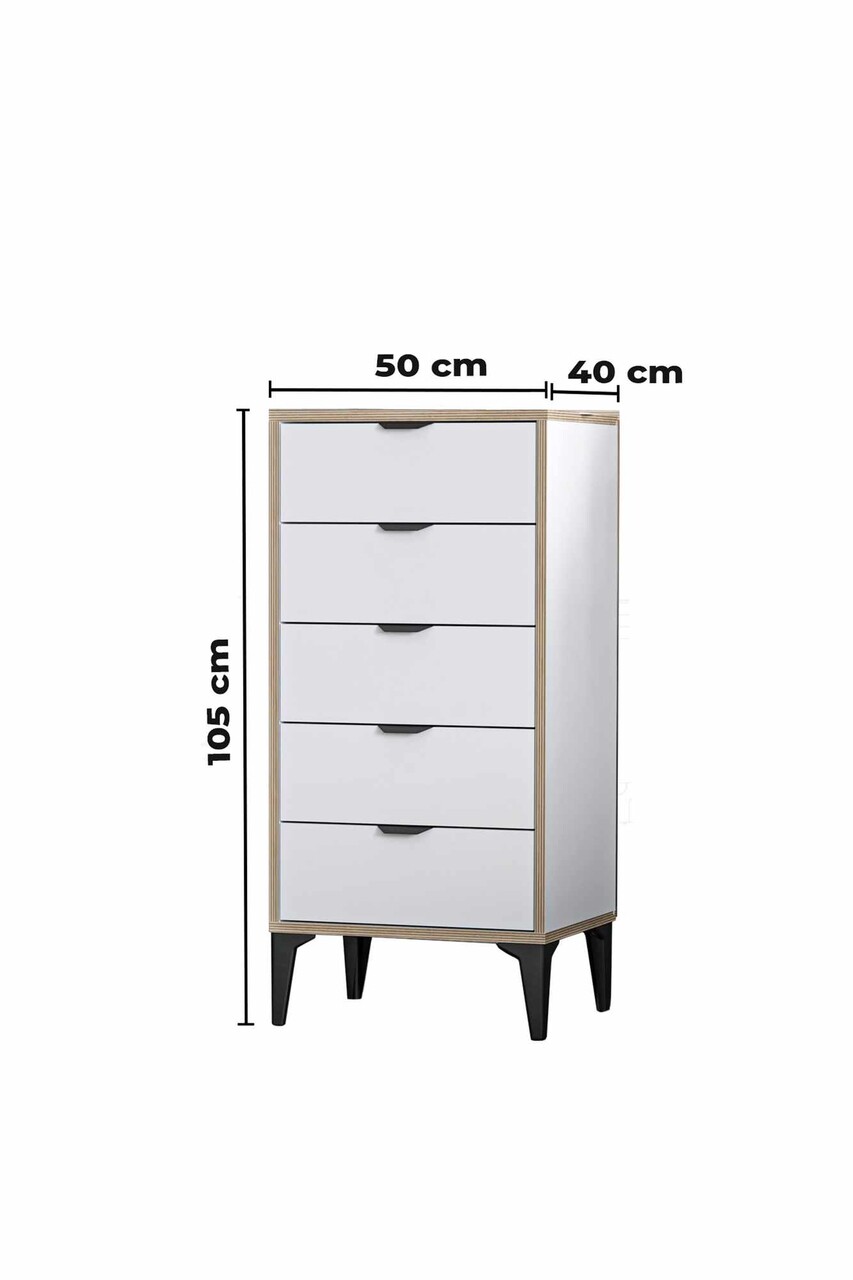 Dulap, Hanah Home, Arden, 50x105x40 cm, Alb - imagine 9