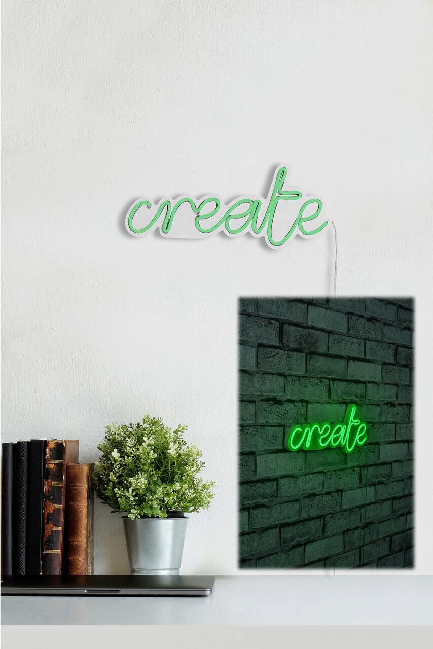 Decoratiune luminoasa LED, Create, Benzi flexibile de neon, DC 12 V, Verde - 1 | YEO