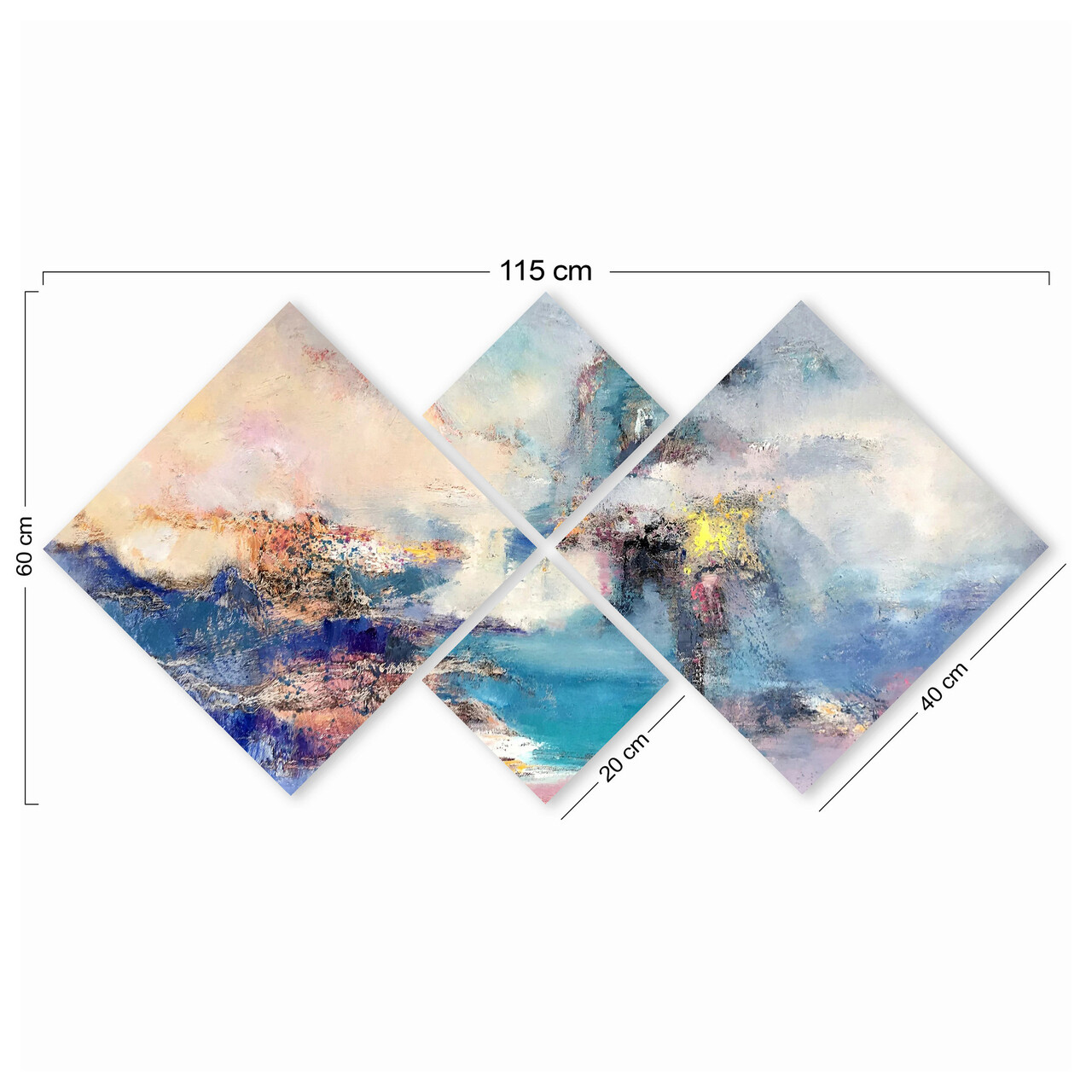 Set 4 tablouri decorative, 4MDF3111501380, MDF, Imprimat UV, Multicolor