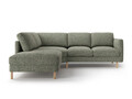 Coltar stanga 4 locuri, Eden, Micadoni, 267x234x90 cm, tesatura structurata, verde muschi melanj
