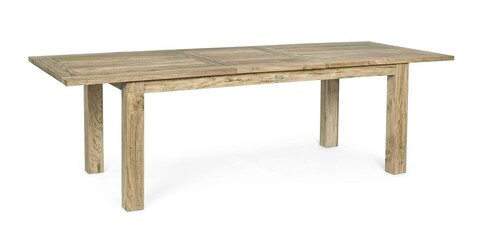Masa extensibila pentru gradina/terasa montevideo, bizzotto, 200/260 x 100 x 78 cm, lemn de tec reciclat/otel