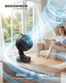 Ventilator de masa Songmics, ultra silentios 20 dB, telecomanda, 8 viteze, oscilatie 70°, negru