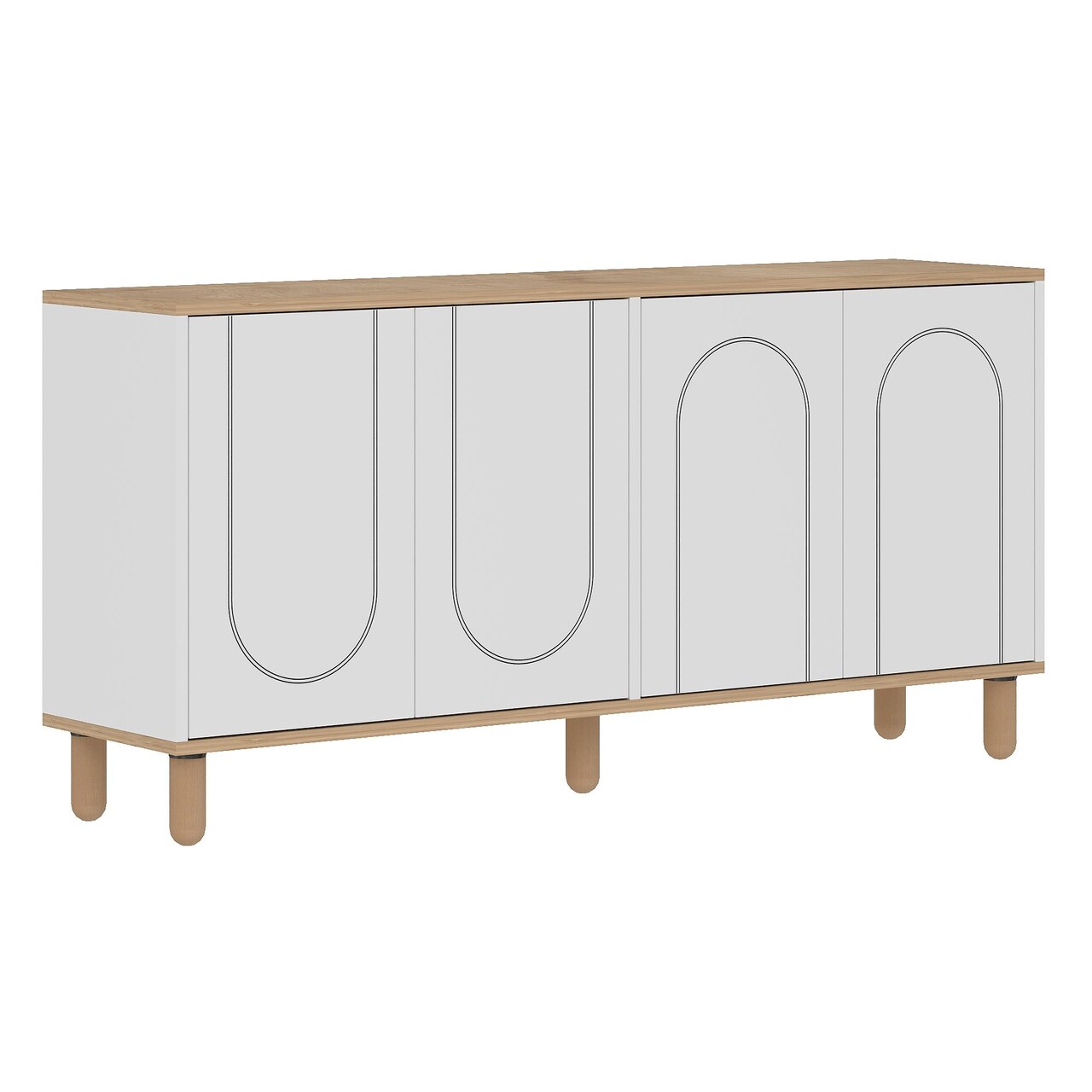 Consola, Hanah Home, Ravone, 150x73x36 cm, PAL, Stejar Safir / Alb - imagine 5