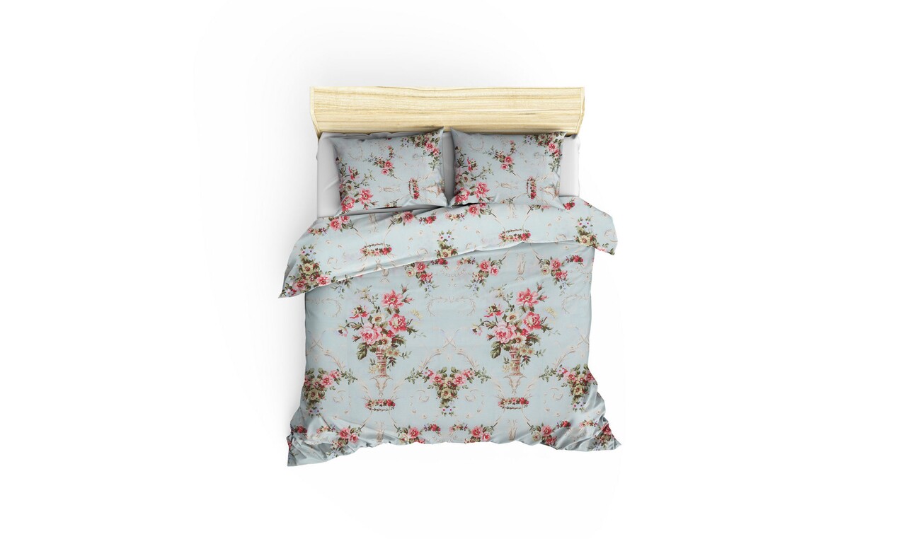 Lenjerie de pat dubla king size, Eponj Home, Alanur 143EPF41886, 3 piese, amestec bumbac, multicolor - 1 | YEO