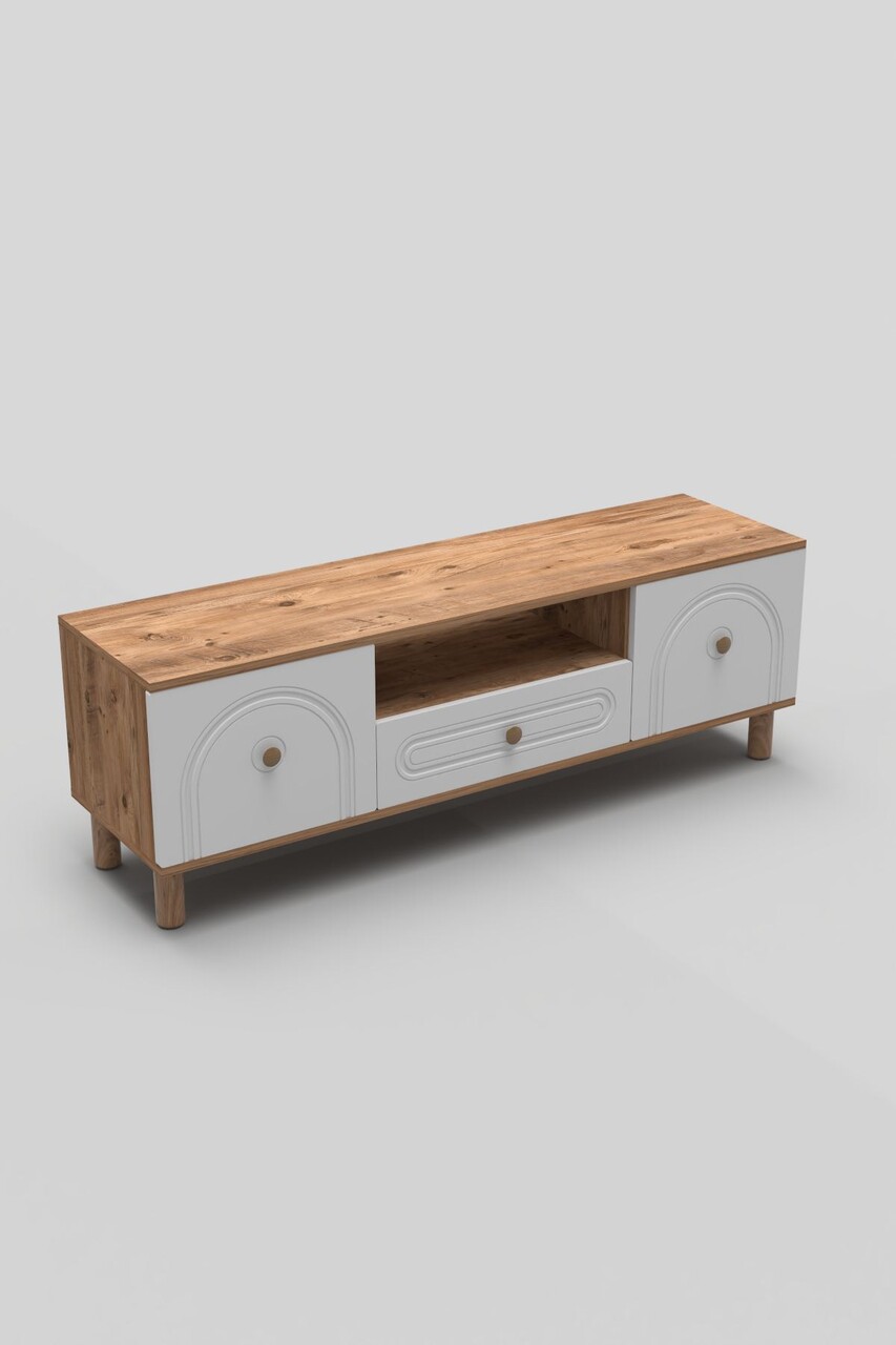 Comoda TV, Hanah Home, Serenta 180, 180x53x41 cm, PAL, Pin Atlantic / Alb - view 5