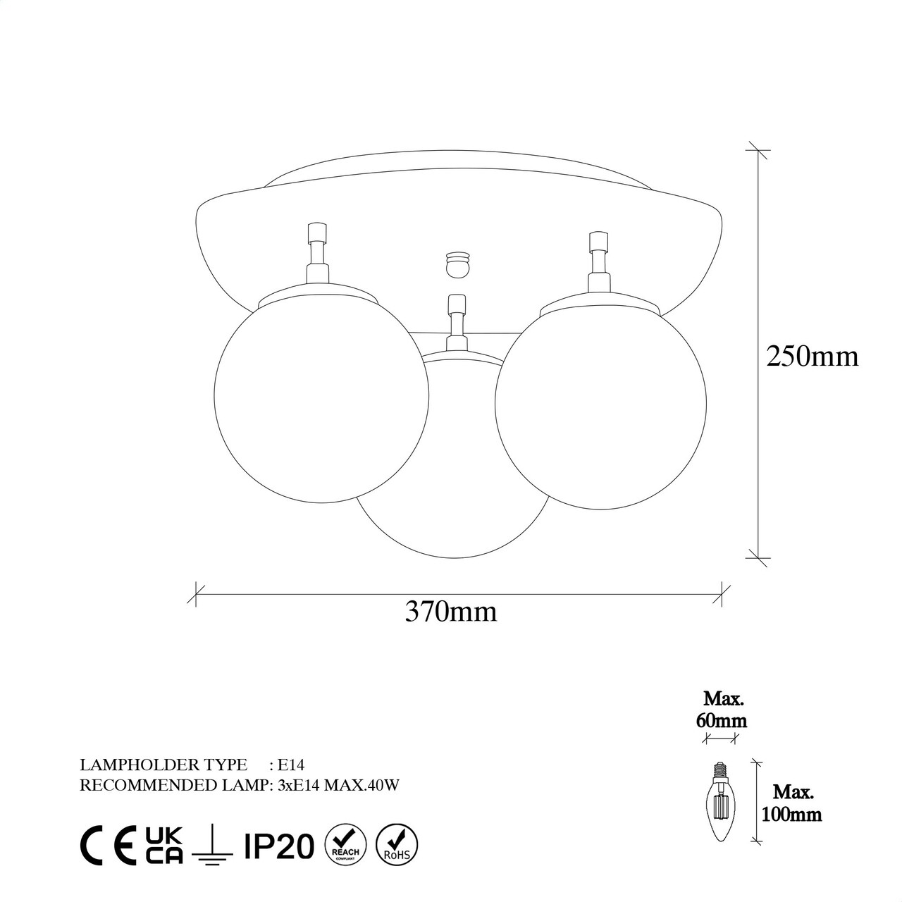 Lustra, Fulgor, 942FLG1385, Metal, Alb/Negru