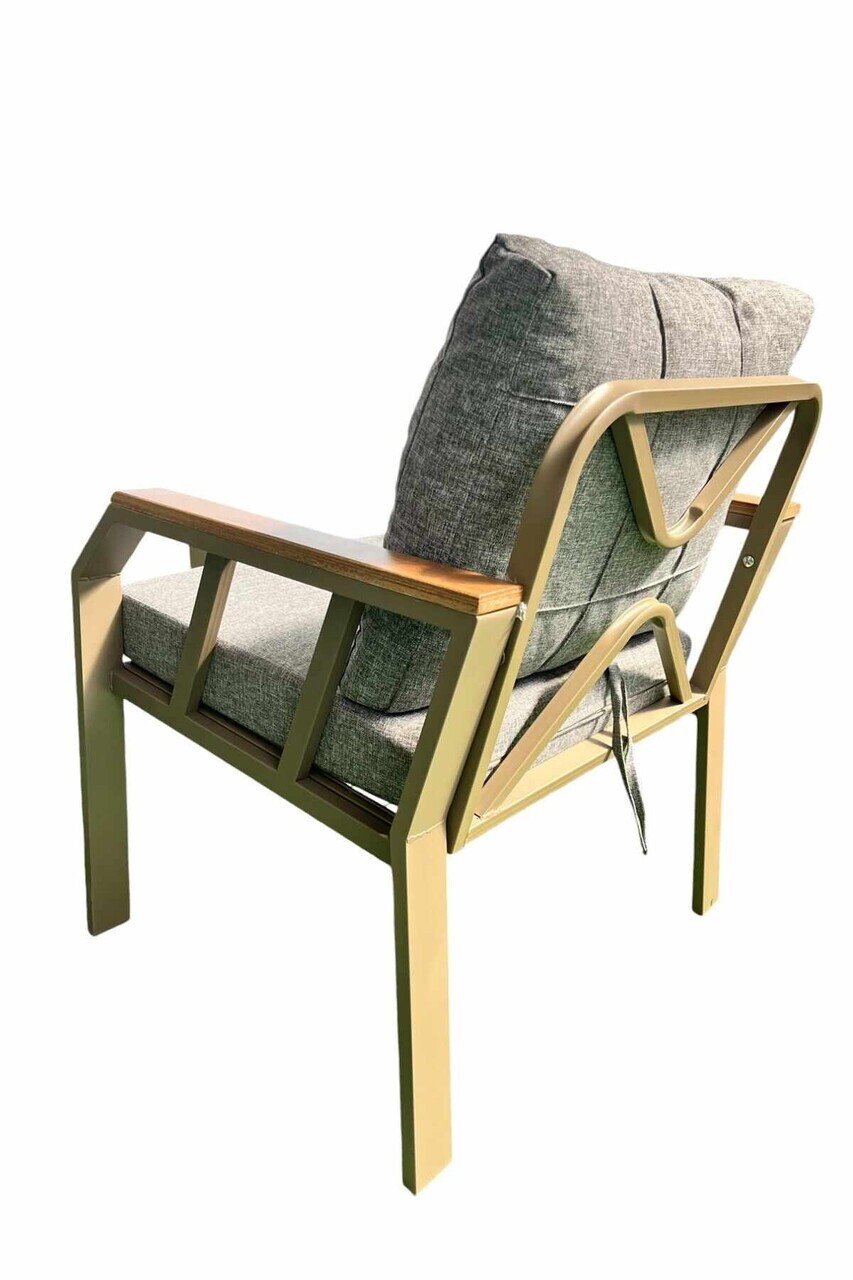 Set mobilier de gradina, Hanah Home, Nergiz 2+1+1, Metal, Miere / Gri - view 6