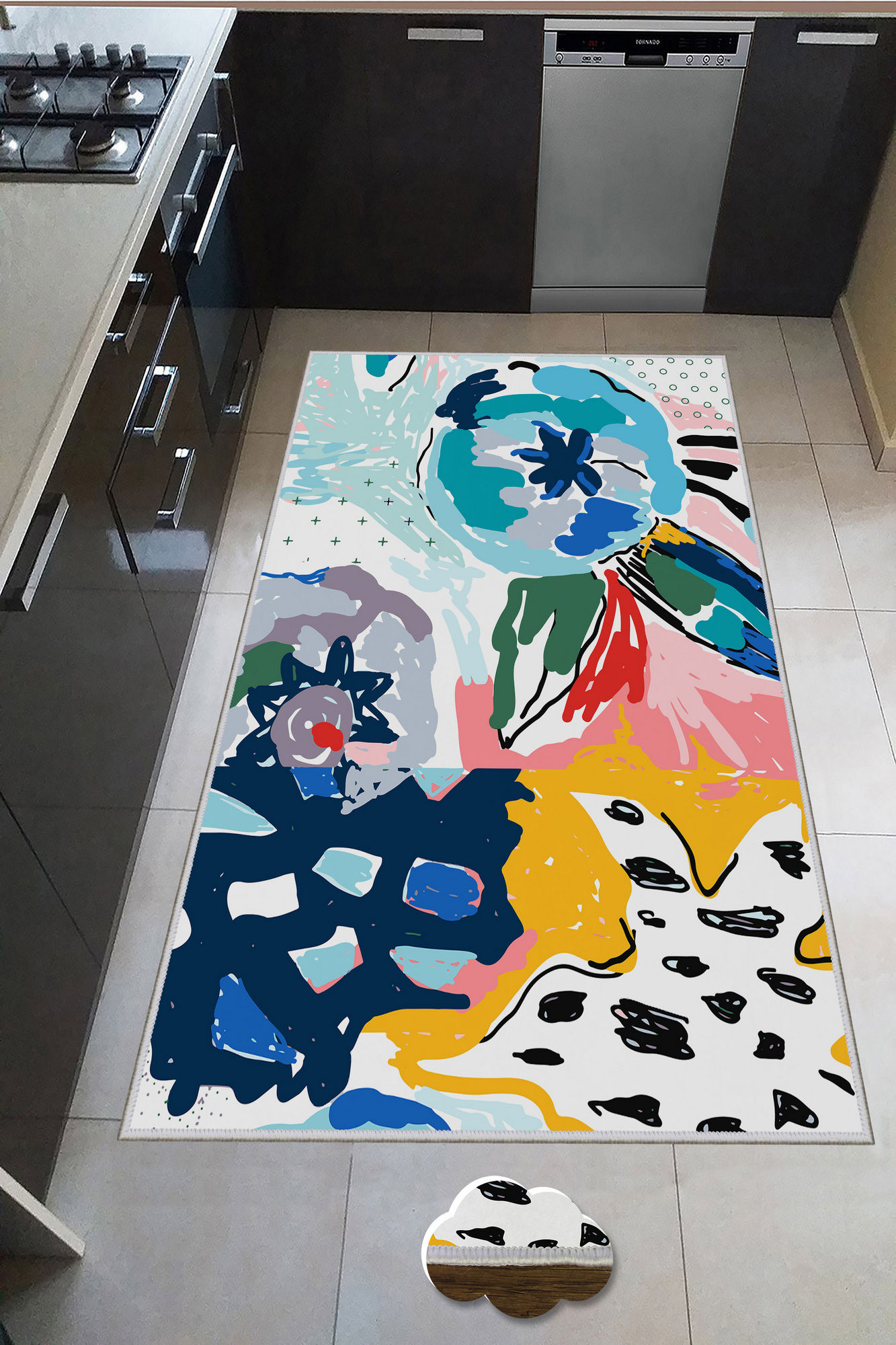 Covor, Wookece185, 100x150 cm, Poliester, Multicolor