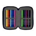 Set penar triplu 37 piese, Safta, Univeristy, 12.5 x 19.5 x 5.5 cm, poliester, multicolor