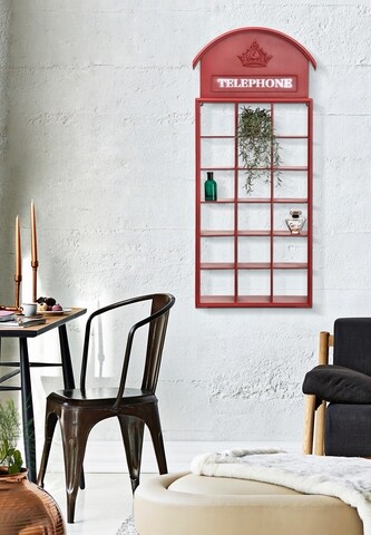 Raft de perete Telephone Box, Mauro Ferretti, 52x15x120 cm, fier, rosu Mobilier si saltele