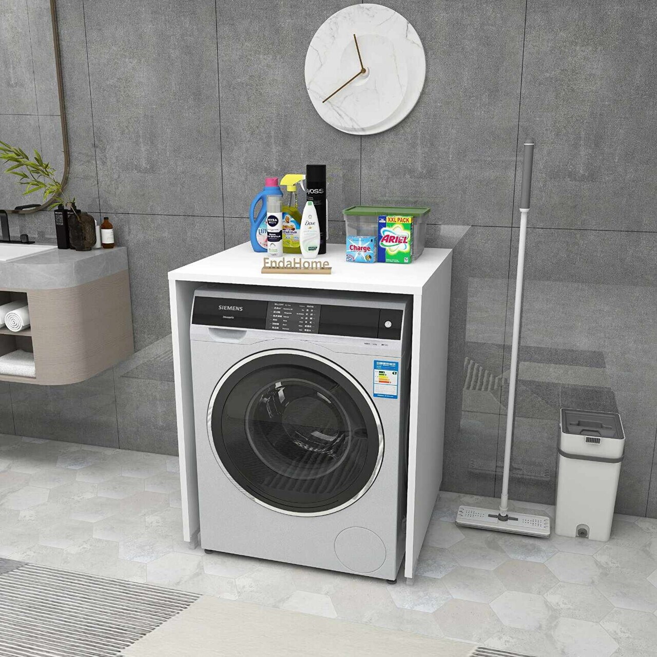Dulap masina de spalat, Hanah Home, Washing Machine, Alb — imaginea 2