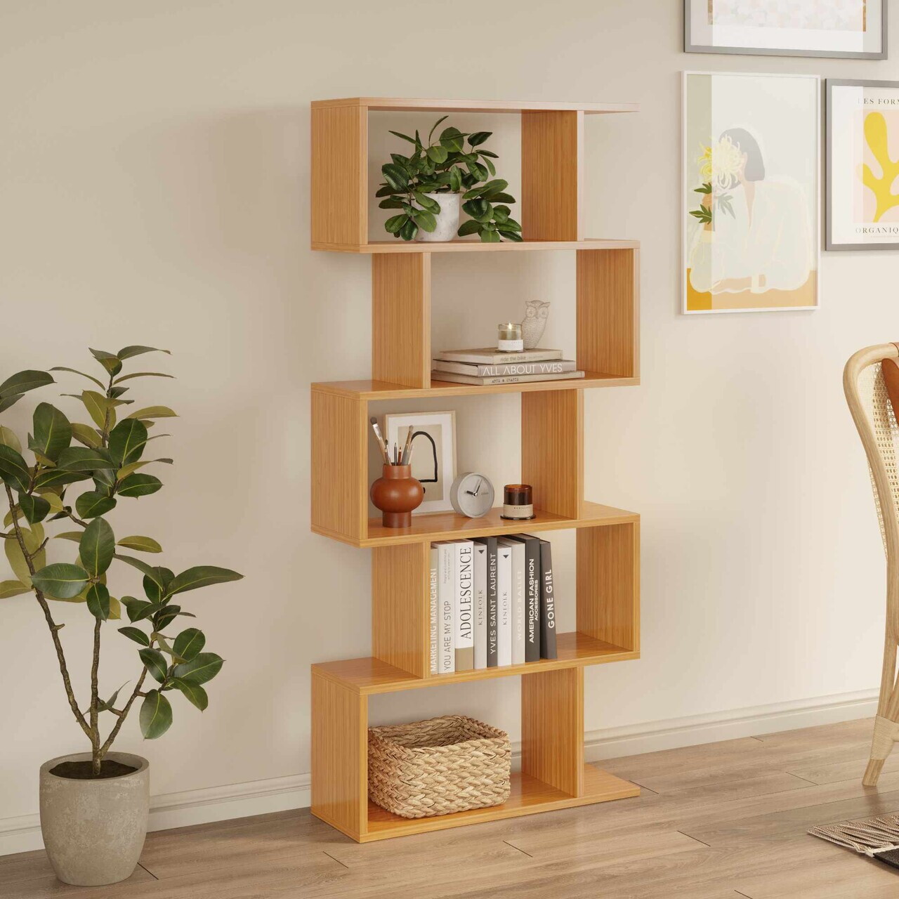 Corp biblioteca Hanah Home Santorini 70.5x156x24 cm PAL Alb