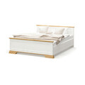 Set mobilier dormitor 4 piese Dreams 5, Pakoworld, pat 160x200 / comoda / noptiera, alb vintage/auriu maro