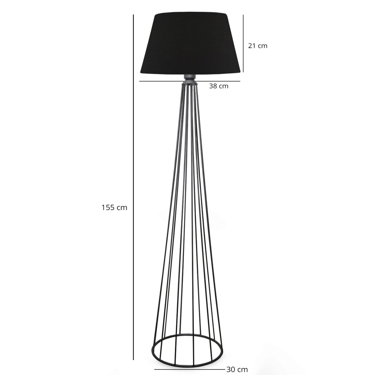 Lampadar, Insignio, 780SGN2619, Metal, Negru
