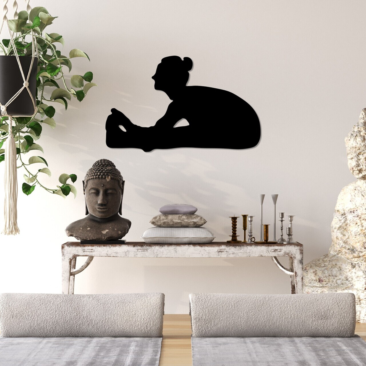 Decoratiune de perete, Yoga 23, Dimensiune: 60 x 37 cm, Negru — imaginea 2