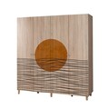 Dulap pentru haine, Vella, Loni 4 -974, 180x192x52 cm, PAL, Sonomo