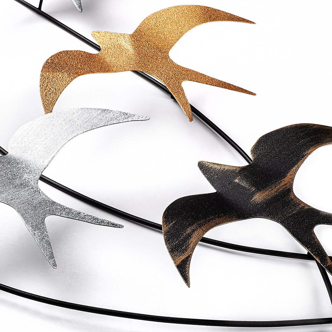 Decoratiune de perete, Flock of Swallows 2, Dimensiuni: 45 x 104 x 8 cm, Multicolor - view 5