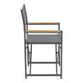 Scaun pliabil de gradina Mabu, Pakoworld, 56x48x86 cm, aluminiu/textil, gri inchis
