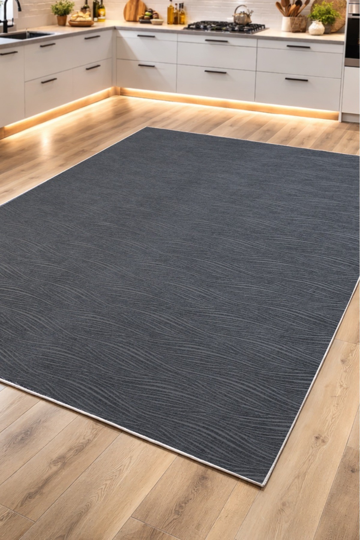 Covor, CLR-LİORA-KOYU-GRİ-35, 160x300 cm, Poliester, Gri