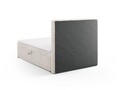 Pat continental cu saltea, topper si lada depozitare, 140x200 cm, Micadoni Home, Kelp-138, tesatura structurata chenille, bej