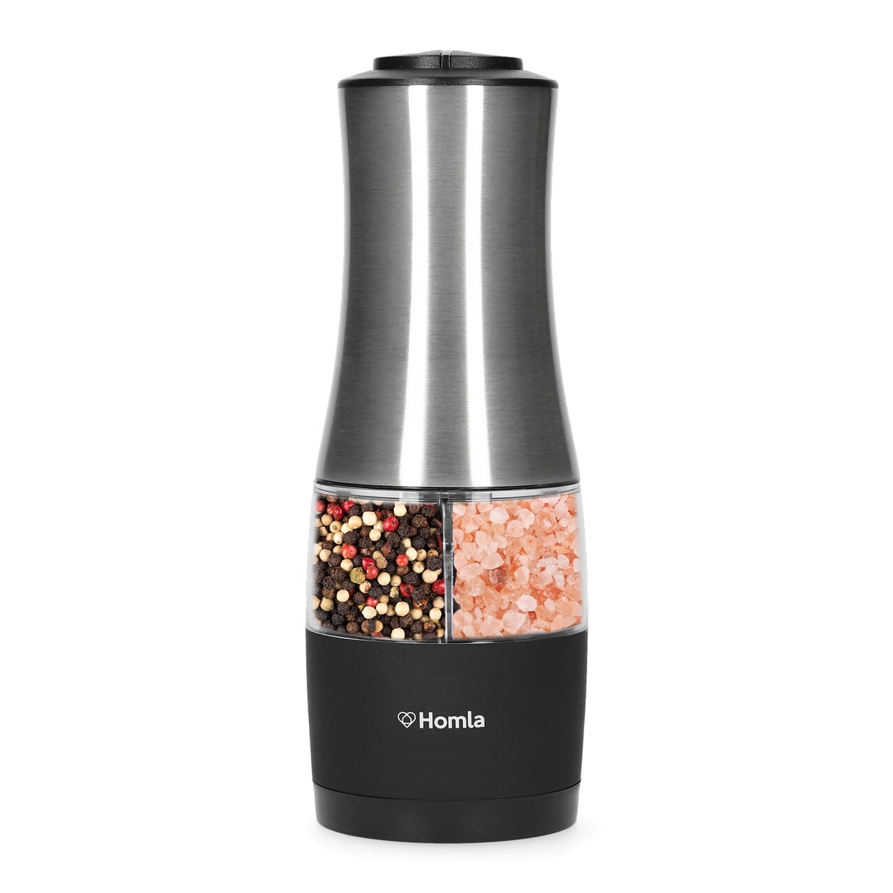 Rasnita pentru sare/piper Disas, Homla, 18 cm, inox/plastic, argintiu/transparent - imagine 2